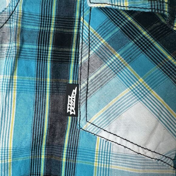 Vintage 90s No Fear Men’s Button Up Size XL This Is My Comfort Zone Plaid - Picture 5 of 8